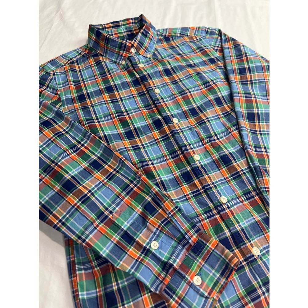 Polo Ralph Lauren Button‎ Down Shirt Boys Large Multicolor Plaid Excellent A51